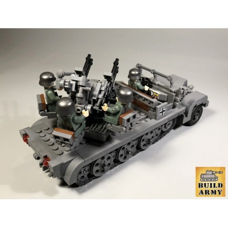 Sd.Kfz.7 half-track avec flak 38 monté et 4 soldats (non équipés) - Buildarmy©
